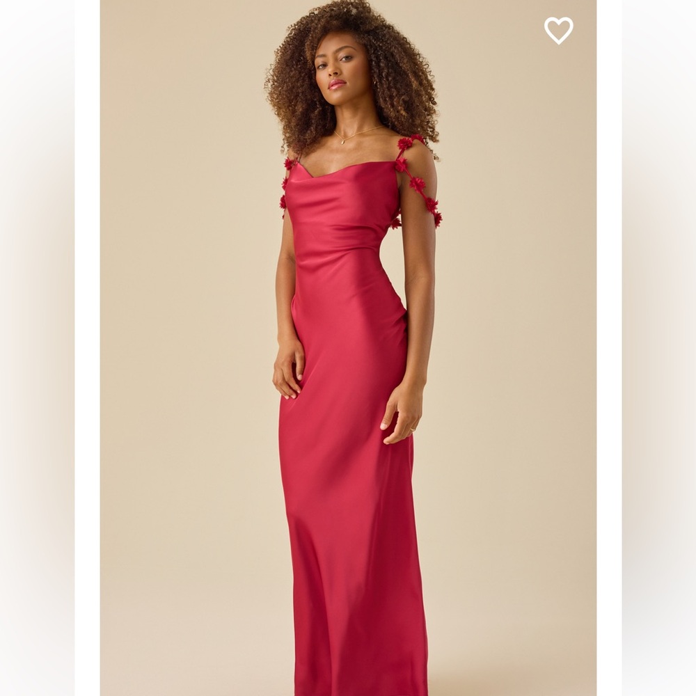 New with tags Altar’d State Scarlett Satin Maxi Dress - Picture 3 of 4